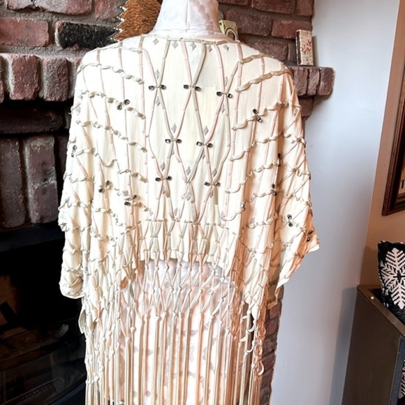 ***NWT VINTAGE*** SUNDAY ST. TROPEZ X BL^NK LONDON beaded tassel kimono - Picture 3 of 11